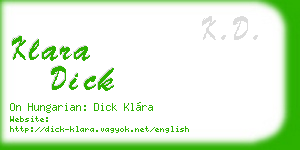 klara dick business card